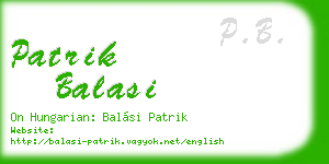 patrik balasi business card