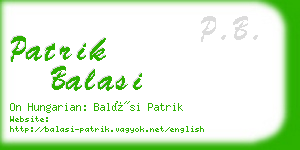 patrik balasi business card